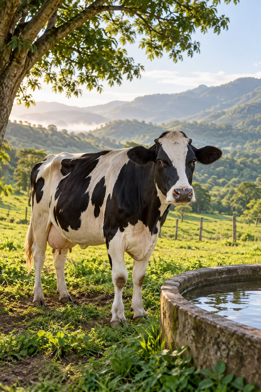 Visualización conceptual de vacas en un potrero